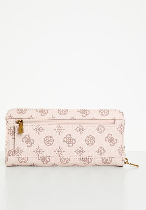 GUESS - Centre stage slg large zip around - light pink