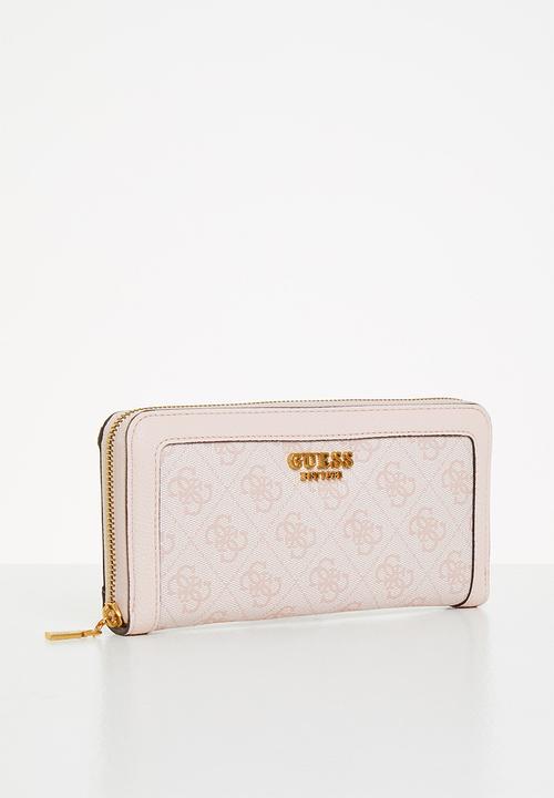 GUESS - Zadie logo slg lrg zip around - light rose 