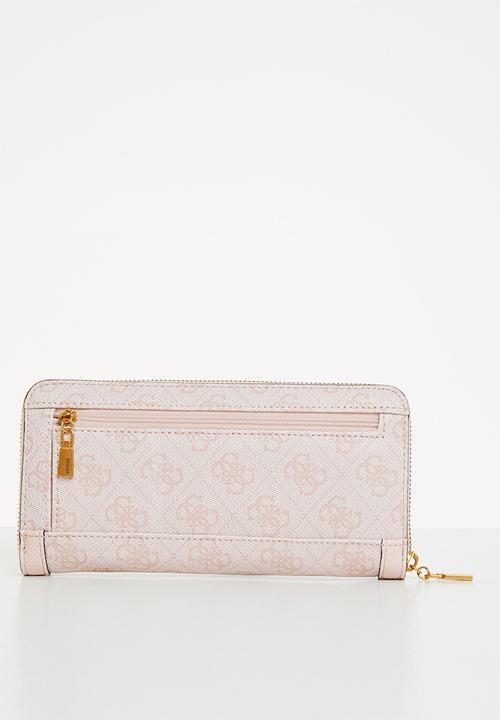 GUESS - Zadie logo slg lrg zip around - light rose 