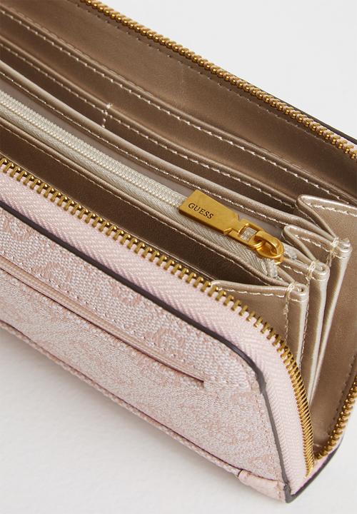GUESS - Zadie logo slg lrg zip around - light rose 