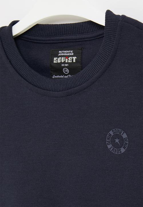 SOVIET - B mesa-2 crew neck sweat top - navy
