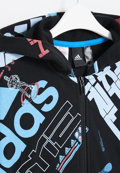 adidas Originals - U arkd3 fz hoodie - black, blue & red  