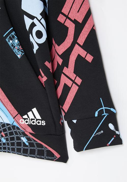 adidas Originals - U arkd3 fz hoodie - black, blue & red  