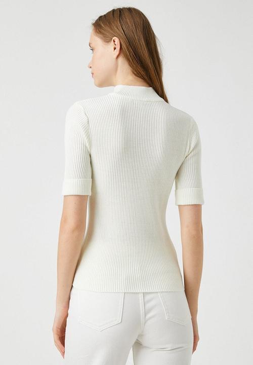 Koton - Turtle neck sweater ribbed - off white