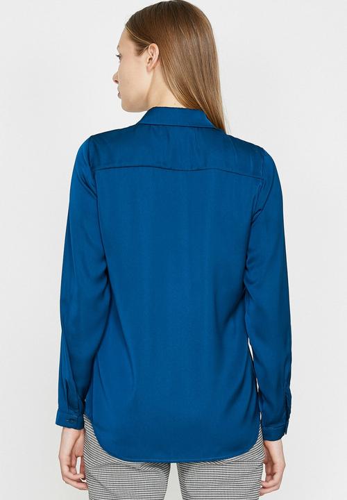 Koton - Classic collar long sleeve shirt - blue