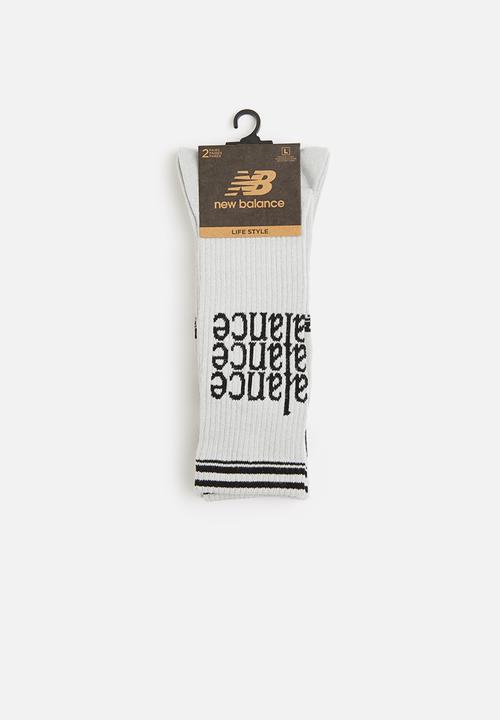 New Balance  - Nb essentials celebrate crew sock 2pack - grey