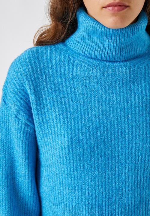 Koton - Crop turtleneck ribbed sweaters - blue