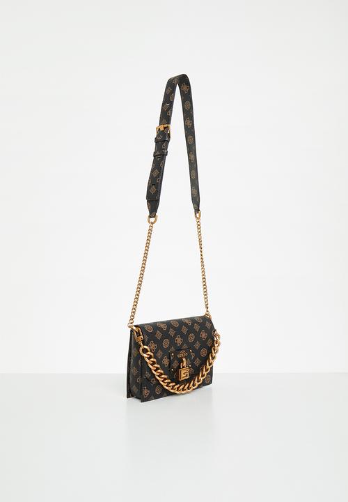 GUESS - Centre stage crossbody flap - mocha 