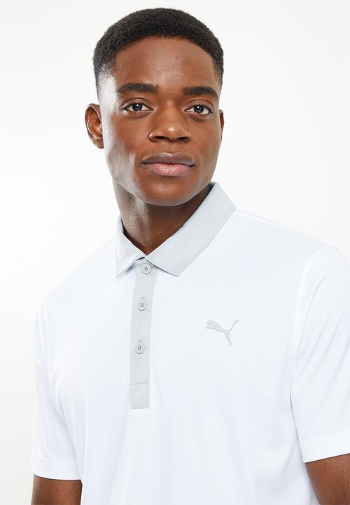 PUMA - Gamer Men's Golf Polo Shirt - Bright White-high rise