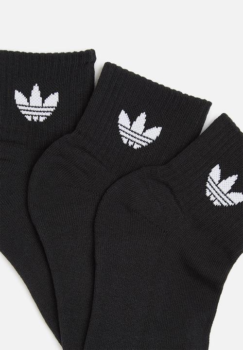 adidas Originals - Mid ankle 3-pack socks - black