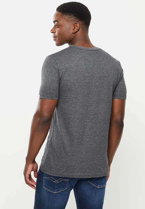 Original Penguin - Penguin split tee- charcoal heather