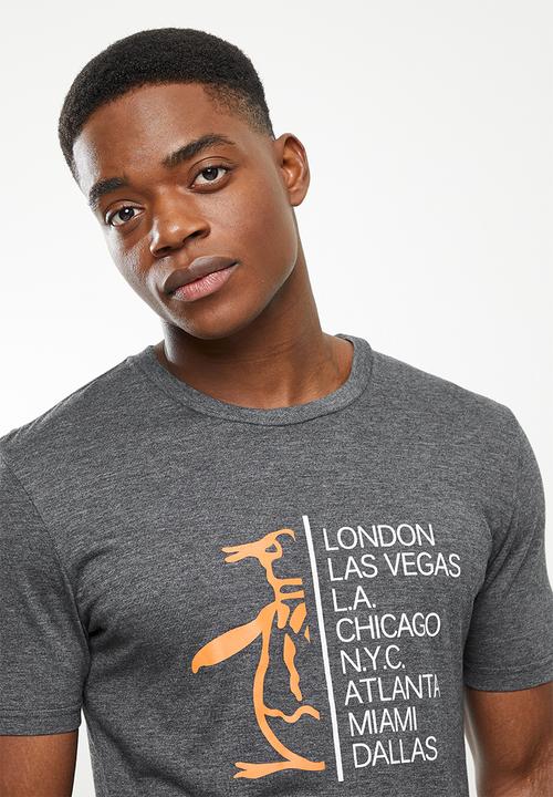 Original Penguin - Penguin split tee- charcoal heather