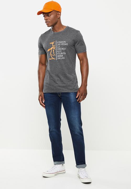 Original Penguin - Penguin split tee- charcoal heather