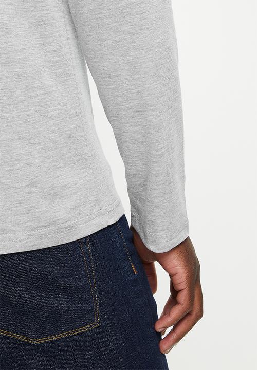 Original Penguin - Long sleeve embroidered logo - rain heather