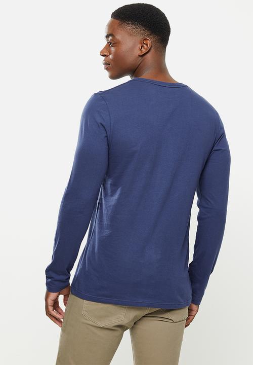 Original Penguin - Long sleeve embroidered logo - dark sapphire