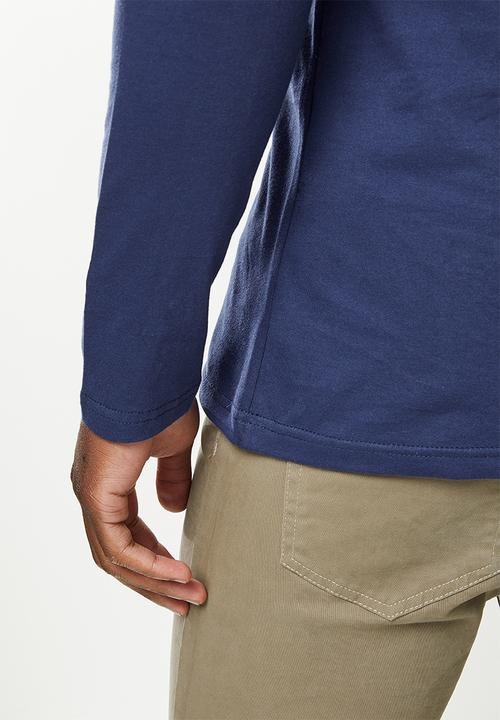 Original Penguin - Long sleeve embroidered logo - dark sapphire