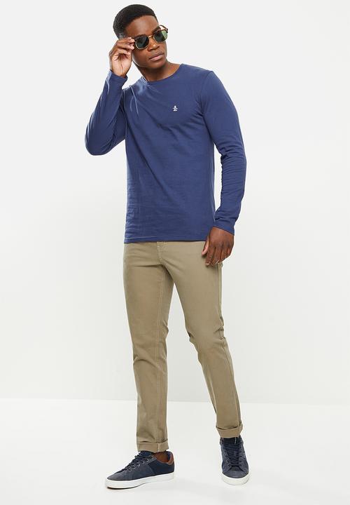 Original Penguin - Long sleeve embroidered logo - dark sapphire