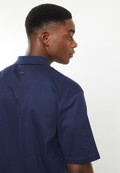 POLO - Men merc textured golfer - navy