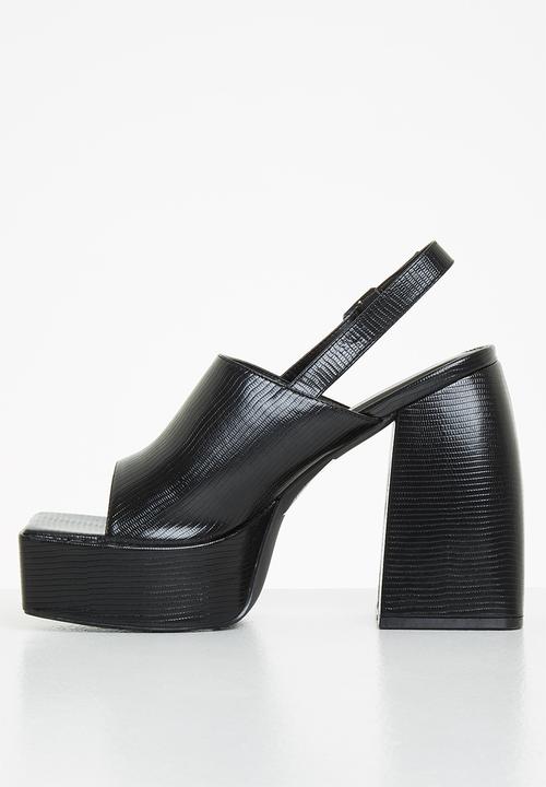 Glamorous - Square toe platform heel - black