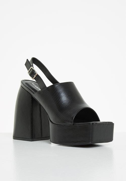 Glamorous - Square toe platform heel - black