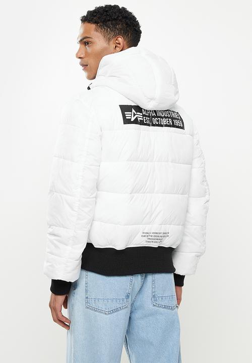 Alpha Industries - Ma-1 hooded puffer - black & white