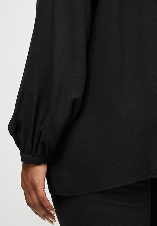 edit Plus - Mandarin collar blouse - black