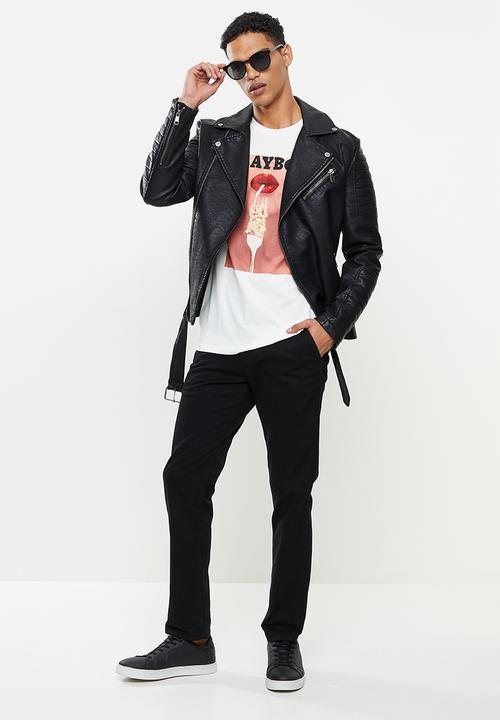 Only & Sons - Onsplayboy red short sleeve tee - white