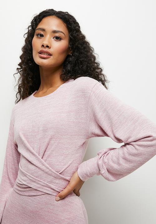 MILLA - Wrap front touch midi dress - ash rose