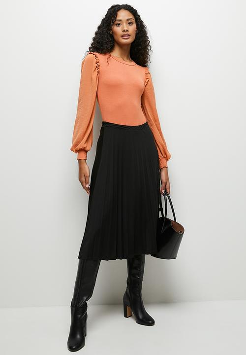 MILLA - Balloon sleeve bodysuit - copper coin