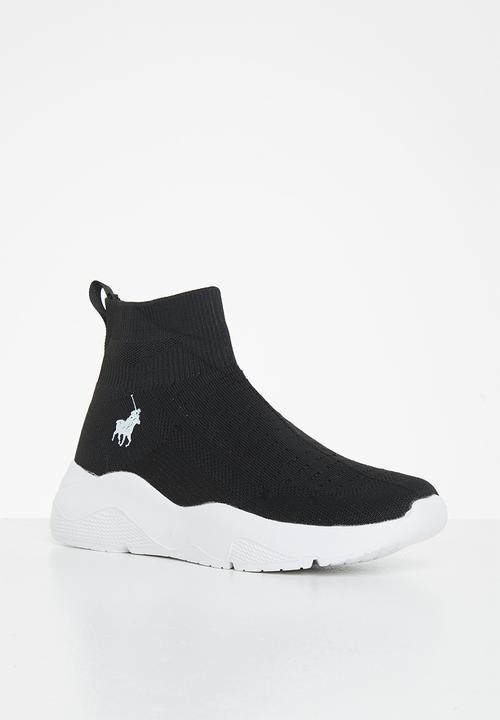 POLO - Jacquard elastic slip on sneaker - black