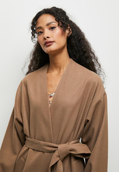edit - Drop shoulder melton coat - mocha