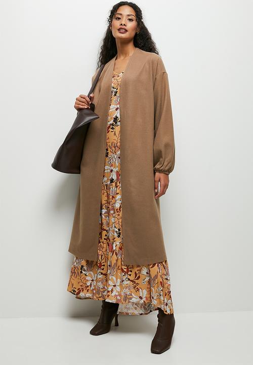 edit - Drop shoulder melton coat - mocha