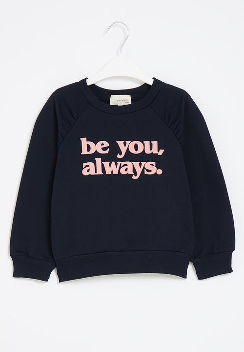Superbalist Kids - Girls gauged sleeve sweat top - navy