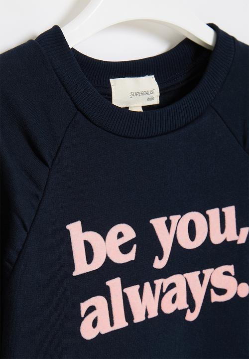 Superbalist Kids - Girls gauged sleeve sweat top - navy