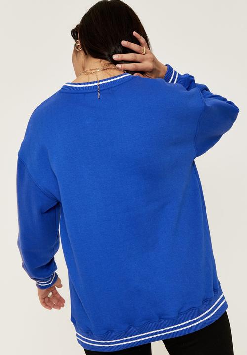 Supré  - Tonya oversized crew jumper - sapphire blue/west coast