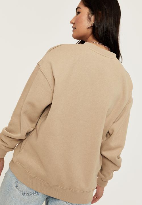 Supré  - Tonya oversized crew jumper - coco whip