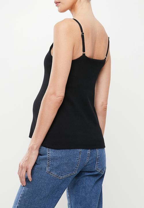 Superbalist - 2 pack maternity v-neck feeding clip cami - black & white