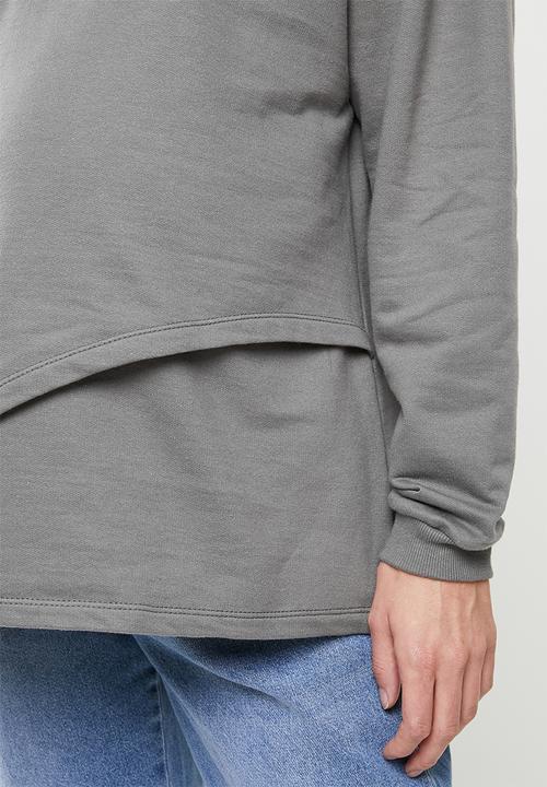 Superbalist - Maternitiy nursing crew neck - gunmetal grey