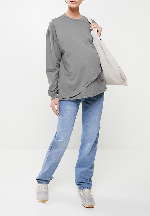 Superbalist - Maternitiy nursing crew neck - gunmetal grey