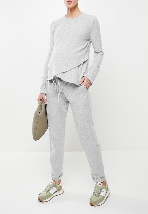 Superbalist - Maternity knit jogger - light grey melange