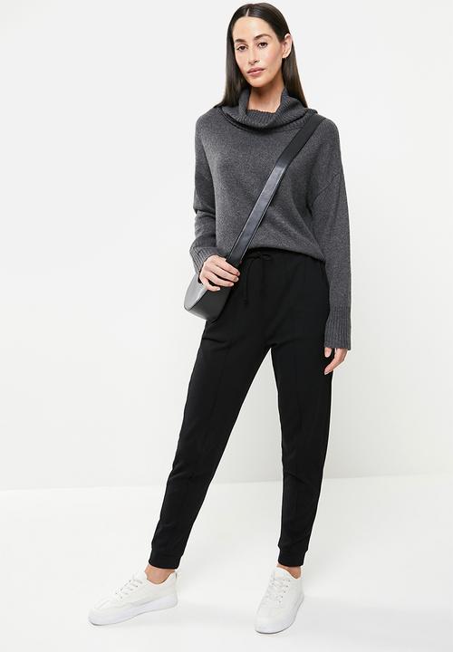 Jacqueline de Yong - Rue malene long sleeve cowlneck pullover - black