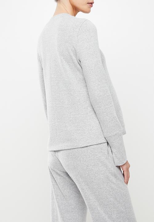 Superbalist - Maternity knit wrap crop sweat - grey melange