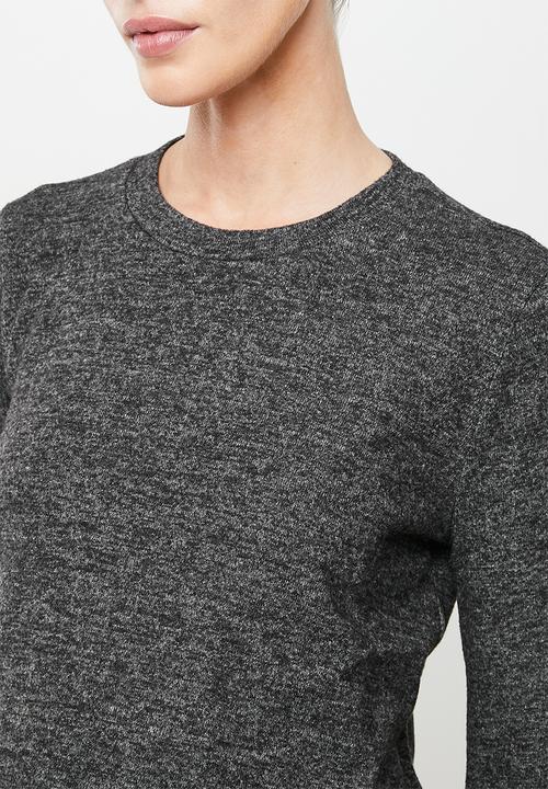 Superbalist - Maternity knit wrap crop sweat - dark grey melange