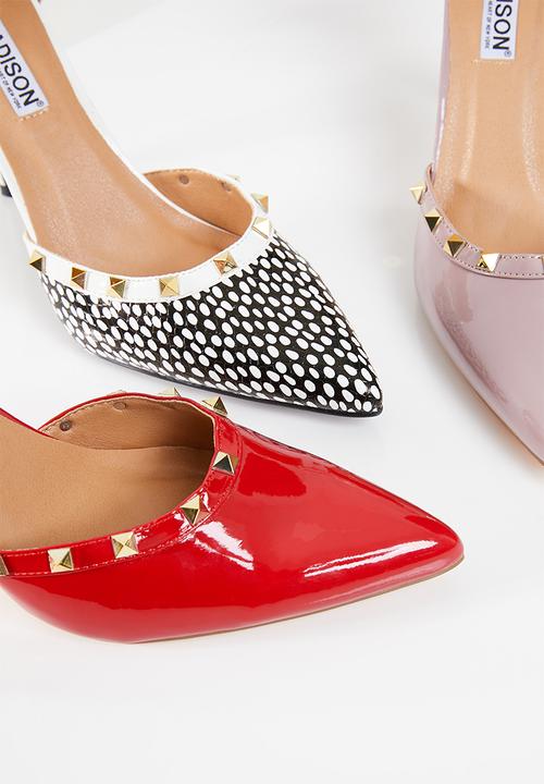 Madison® - Lorr pointed studded heel - black/white