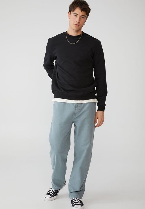 Cotton On - Loose fit pant - canvas - washed blue canvas