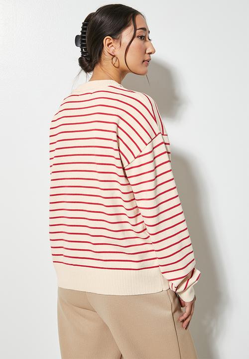 Superbalist - Cotton stripe pullover - red stripe