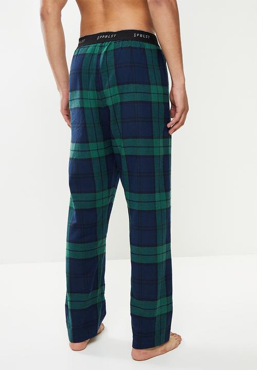 Superbalist - Woven sleep pants - green & black