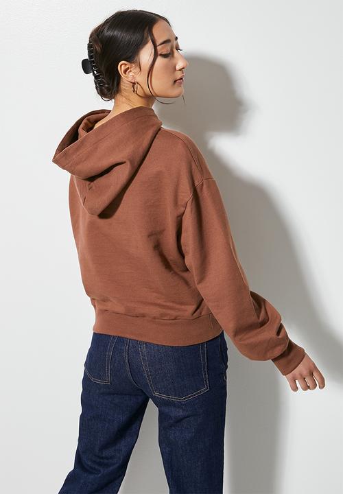 Superbalist - 2 pack crop hoodie - sand & choc
