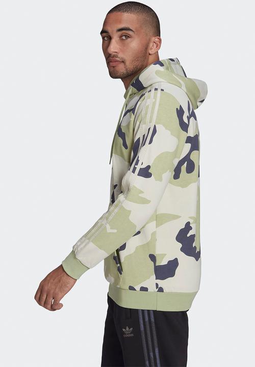 adidas Performance - Camo hoodie - magic lime