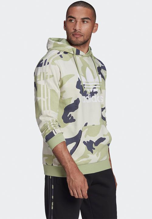 adidas Performance - Camo hoodie - magic lime